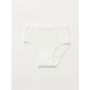 Kız Çocuk Beyaz Pamuklu Külot 3'lü 4501