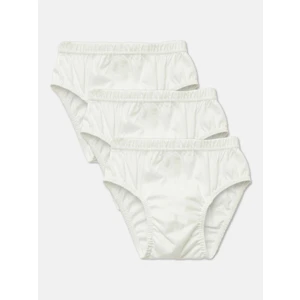 Erkek Çocuk Beyaz Organik Pamuk Penye Külot 3'lü Paket 2501