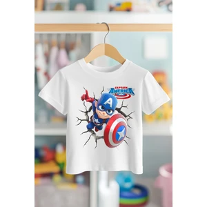 Kaptan Amerika Shield %100 Pamuk Premium Kalite Çocuk Tişörtü (3-12 Yaş)
