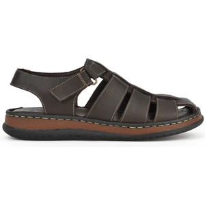 Ziya, Erkek Hakiki Deri Sandalet 1511045ZS32 Kahve