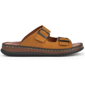 Ziya, Erkek Hakiki Deri Terlik 1511045ZS1 Taba