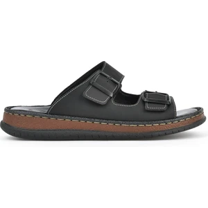 Ziya, Erkek Hakiki Deri Terlik 1511045ZS1 Siyah