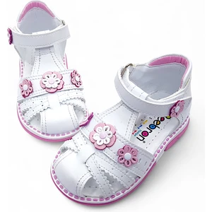 Ortopedik Kız Bebek Sandaleti Buket Serisi Bkt2409 Beyaz 25