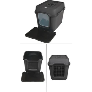Xxl 3 Fonksiyonlu Ultra Lüx Kapalı Kedi Tuvaleti ve Kedi , Köpek Taşıma Çantası 67 x 52 x 51 cm