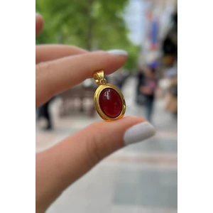 Gümüş Akik Taşlı Kolye Ucu