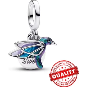 Gümüş Sinek Kuşu Sallantılı Charm