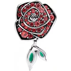 Açan Işıltılı Gül 925 Ayar Charm