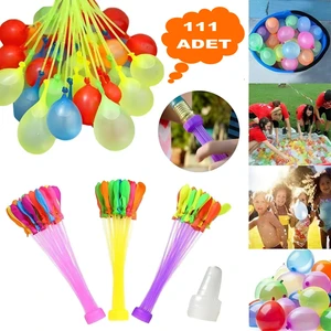 Hyd 111 Adet Oyuncak Aparatlı Su Balonu ve Su Balon Sihirbazı Su Oyunu Doldurma Aparatlı Parti Malzemesi