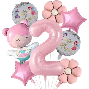 Peri Kızı Folyo Balonlu Doğum Günü Yaş Balon Set