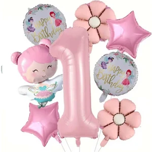 Peri Kızı Folyo Balonlu Doğum Günü Yaş Balon Set