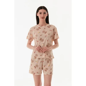Tavşan Desenli Şortlu Penye Pijama Takımı