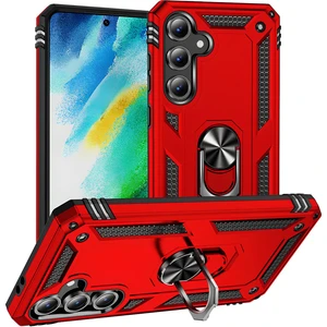Samsung Galaxy S24 Fe Kılıf Yüzüklü Stand Olabilen Magnetic Tpu Tank Kapak