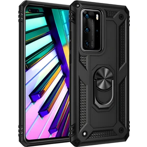 Huawei P40 Pro Kılıf Yüzüklü Stand Olabilen Magnetic Tpu Tank Kapak