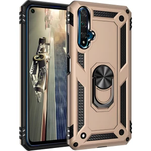 Huawei Honor 20 Kılıf Yüzüklü Stand Olabilen Magnetic Tpu Tank Kapak