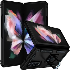 Samsung Galaxy Z Fold 3 Kılıf Yüzüklü Stand Olabilen Magnetic Tpu Tank Kapak