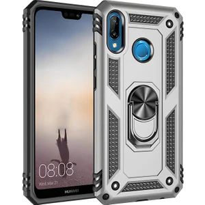 Huawei P20 Lite Kılıf Yüzüklü Stand Olabilen Magnetic Tpu Tank Kapak