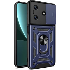Tecno Spark 10C Kılıf Magnetik Standlı Sürgülü Kamera Korumalı Tank Kapak