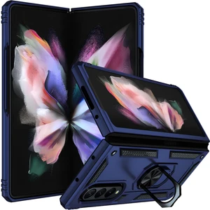 Samsung Galaxy Z Fold 3 Kılıf Yüzüklü Stand Olabilen Magnetic Tpu Tank Kapak