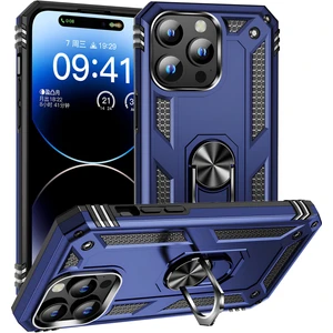 Apple iPhone 15 Pro Max Kılıf Yüzüklü Stand Olabilen Magnetic Tpu Tank Kapak