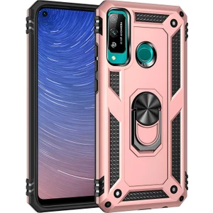 Huawei P40 Lite E Kılıf Yüzüklü Stand Olabilen Magnetic Tpu Tank Kapak
