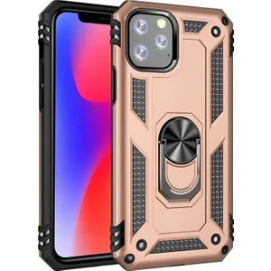 Apple iPhone 11 Pro Max Kılıf Yüzüklü Stand Olabilen Magnetic Tpu Tank Kapak