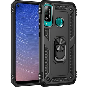 Huawei P40 Lite E Kılıf Yüzüklü Stand Olabilen Magnetic Tpu Tank Kapak