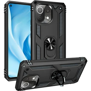 Xiaomi Mi 11 Lite Kılıf Yüzüklü Stand Olabilen Magnetic Tpu Tank Kapak