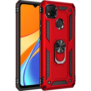 Xiaomi Redmi 9c Kılıf Yüzüklü Stand Olabilen Magnetic Tpu Tank Kapak