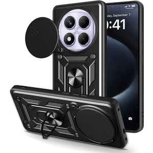 Xiaomi Redmi Note 14 Pro 4g Kılıf Magnetik Standlı Sürgülü Kamera Korumalı Tank Kapak