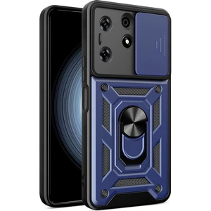 Tecno Spark 10 Pro Kılıf Magnetik Standlı Sürgülü Kamera Korumalı Tank Kapak
