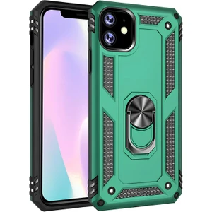 Apple iPhone 11 Kılıf Yüzüklü Stand Olabilen Magnetic Tpu Tank Kapak
