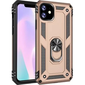 Apple iPhone 11 Kılıf Yüzüklü Stand Olabilen Magnetic Tpu Tank Kapak