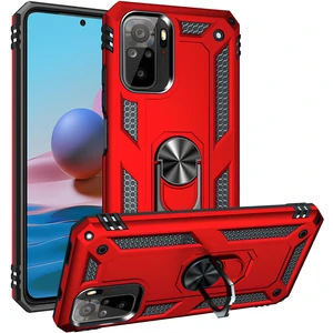 Xiaomi Redmi Note 10 Kılıf Yüzüklü Stand Olabilen Magnetic Tpu Tank Kapak