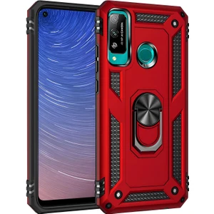 Huawei P40 Lite E Kılıf Yüzüklü Stand Olabilen Magnetic Tpu Tank Kapak