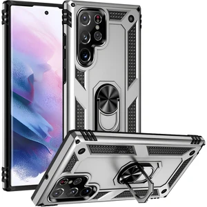 Samsung Galaxy S22 Ultra Kılıf Yüzüklü Stand Olabilen Magnetic Tpu Tank Kapak