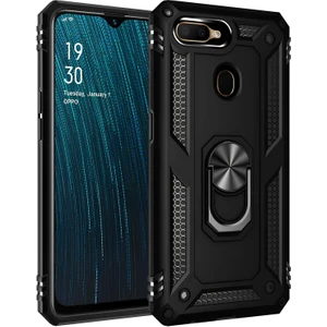 Oppo A12 Kılıf Yüzüklü Stand Olabilen Magnetic Tpu Tank Kapak