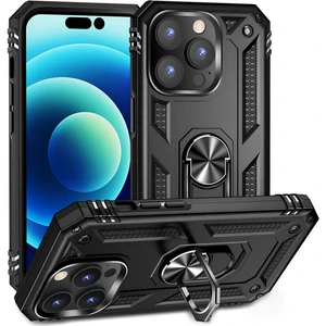Apple iPhone 14 Pro Kılıf Yüzüklü Stand Olabilen Magnetic Tpu Tank Kapak