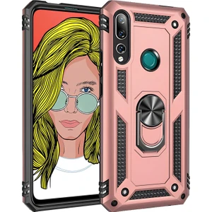 Huawei Y9 Prime 2019 Kılıf Yüzüklü Stand Olabilen Magnetic Tpu Tank Kapak