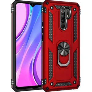 Xiaomi Redmi 9 Kılıf Yüzüklü Stand Olabilen Magnetic Tpu Tank Kapak