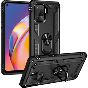 Oppo Reno 5 Lite Kılıf Yüzüklü Stand Olabilen Magnetic Tpu Tank Kapak