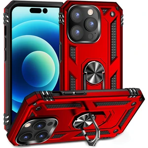 Apple iPhone 14 Pro Max Kılıf Yüzüklü Stand Olabilen Magnetic Tpu Tank Kapak