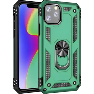 Apple iPhone 11 Pro Max Kılıf Yüzüklü Stand Olabilen Magnetic Tpu Tank Kapak