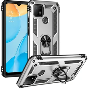 Oppo A15 Kılıf Yüzüklü Stand Olabilen Magnetic Tpu Tank Kapak