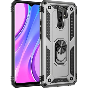 Xiaomi Redmi 9 Kılıf Yüzüklü Stand Olabilen Magnetic Tpu Tank Kapak