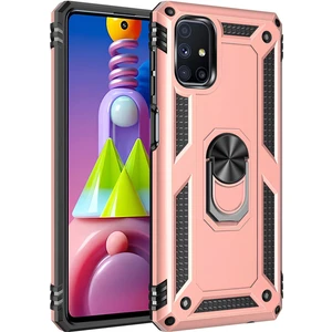 Samsung Galaxy M51 Kılıf Yüzüklü Stand Olabilen Magnetic Tpu Tank Kapak