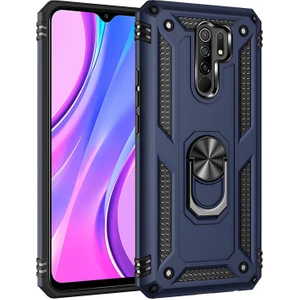 Xiaomi Redmi 9 Kılıf Yüzüklü Stand Olabilen Magnetic Tpu Tank Kapak