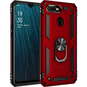 Oppo A12 Kılıf Yüzüklü Stand Olabilen Magnetic Tpu Tank Kapak