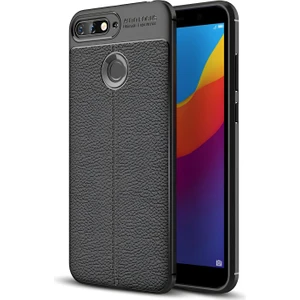 Huawei Y7 2018 Kılıf Deri Extra Korumalı Slikon Kapak