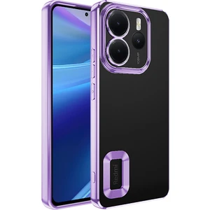 Xiaomi Redmi Note 14 4g Kılıf Logo Gösteren Parlak Kenarlı Kamera Lens Korumalı Şeffaf Omega Silikon Kapak