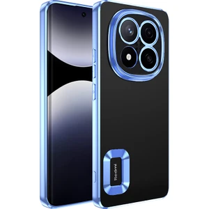Xiaomi Redmi Note 14 Pro 5g Kılıf Logo Gösteren Parlak Kenarlı Kamera Lens Korumalı Şeffaf Omega Silikon Kapak